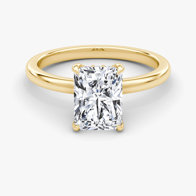 Hidden Halo Moissanite Engagement Ring-VOOGME