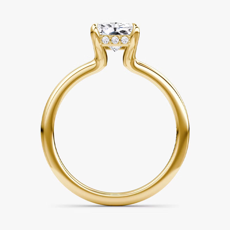 Hidden Halo Moissanite Engagement Ring-VOOGME