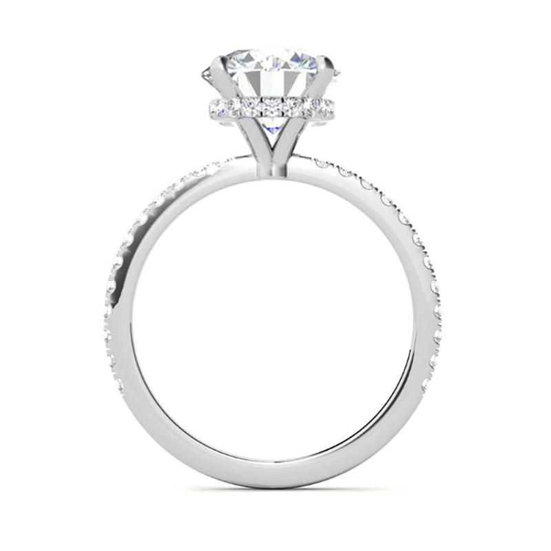 Hyne Pave Moissanite Engagement Ring 3.0 ct-VOOGME