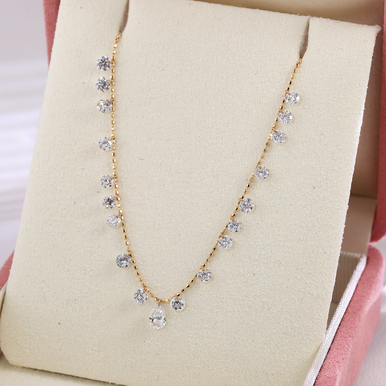 18K Gold Lab-Created Diamond Necklace