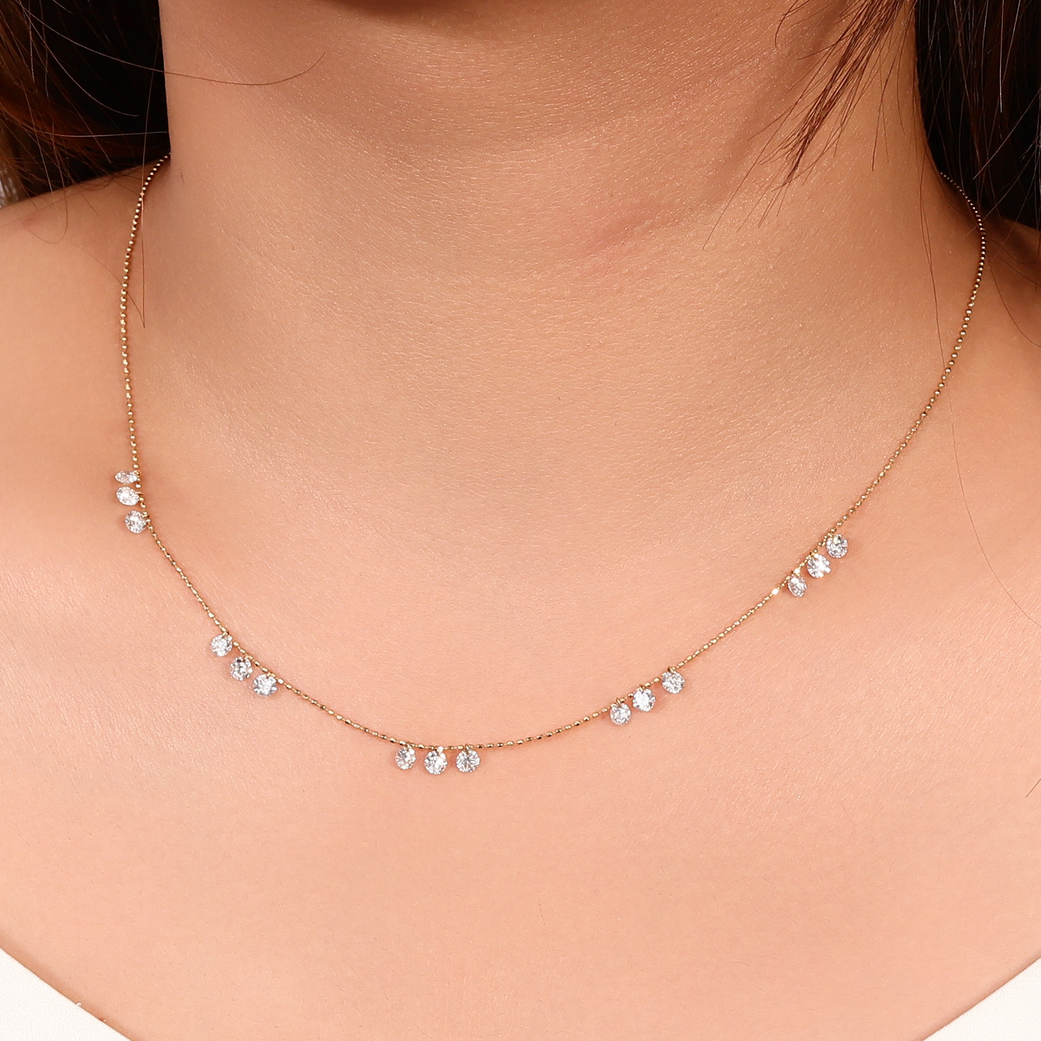 18K Gold Lab-Created Diamond Necklace