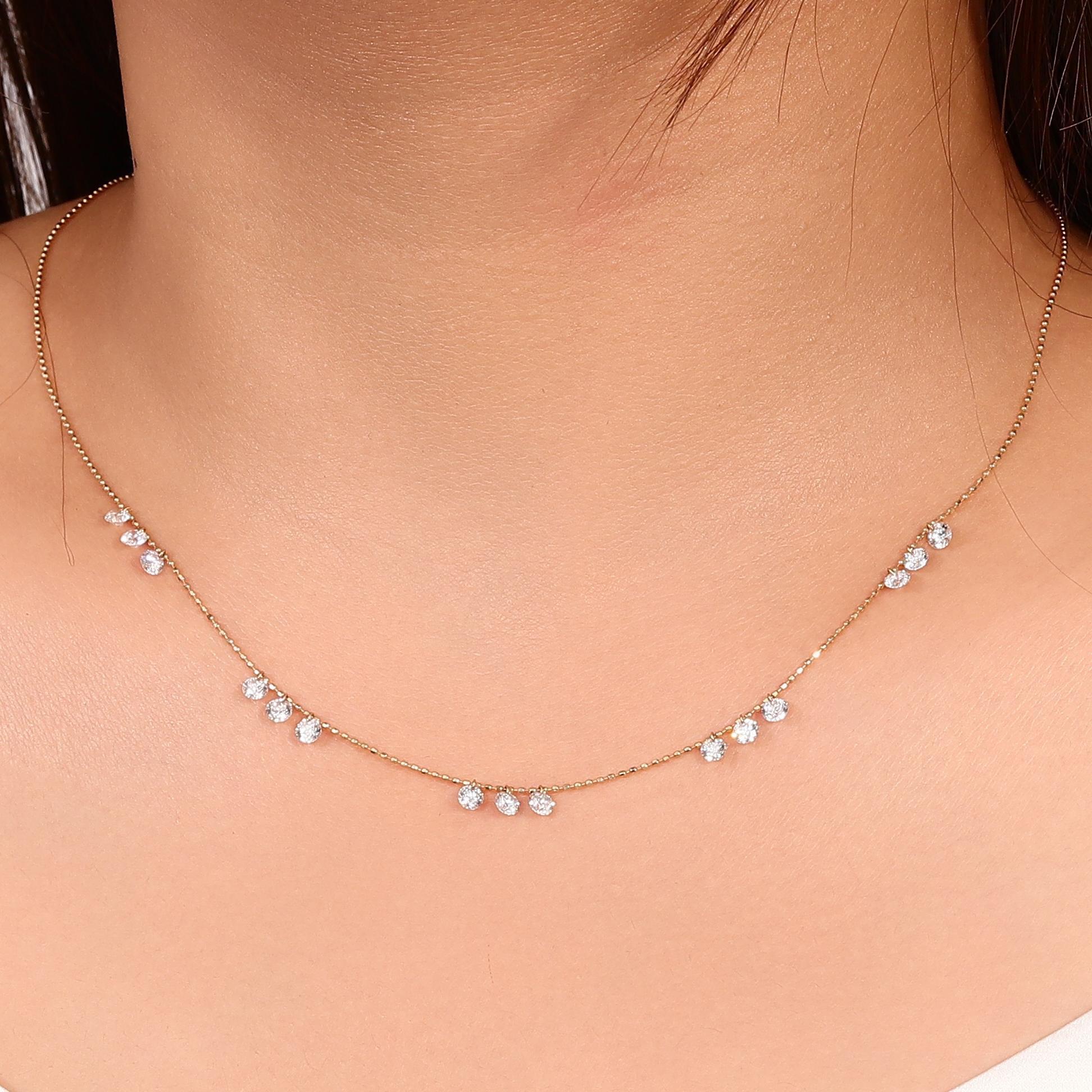 18K Gold Lab-Created Diamond Necklace