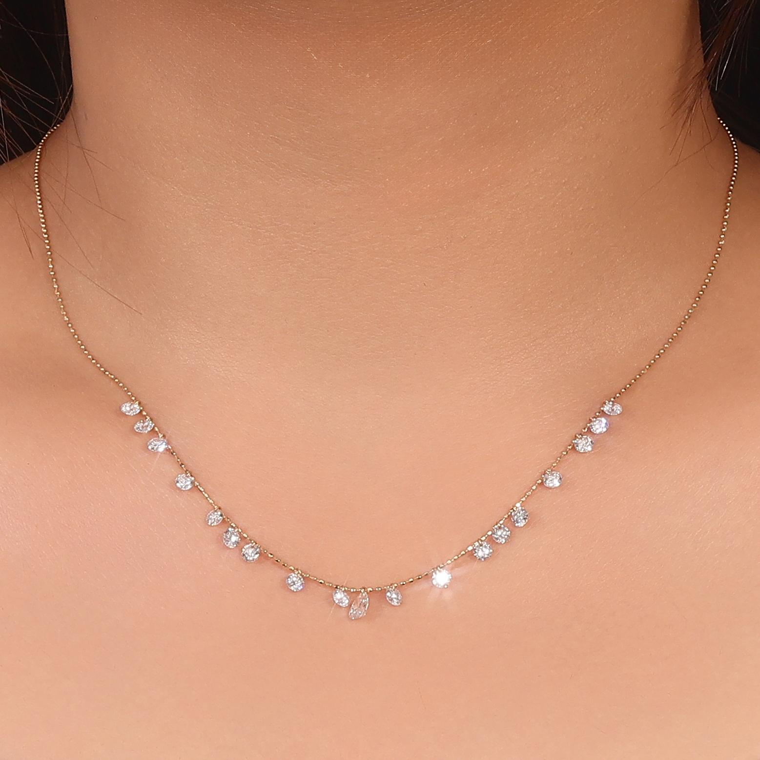 18K Gold Lab-Created Diamond Necklace