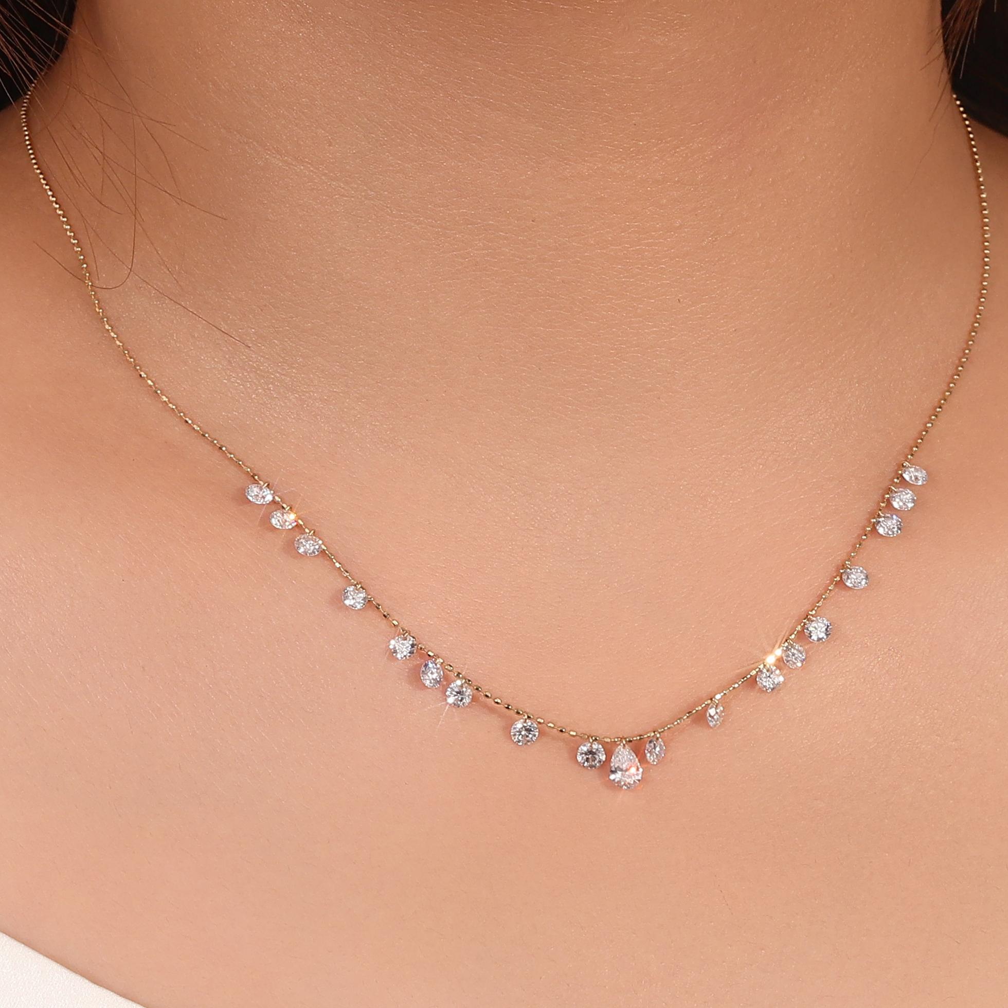 18K Gold Lab-Created Diamond Necklace