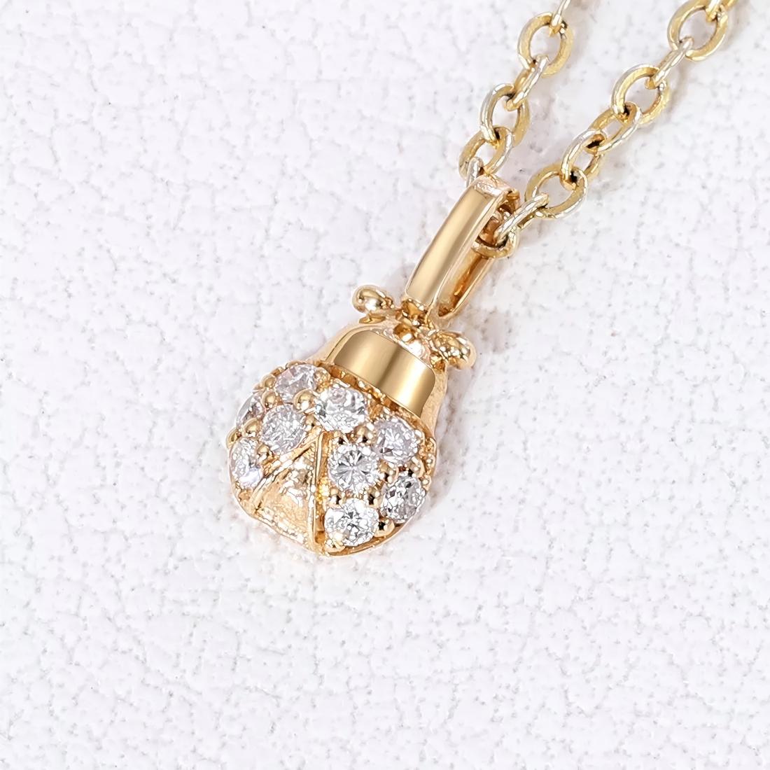 18K Gold Miraculous Ladybug Lab-Created Diamond Pendant