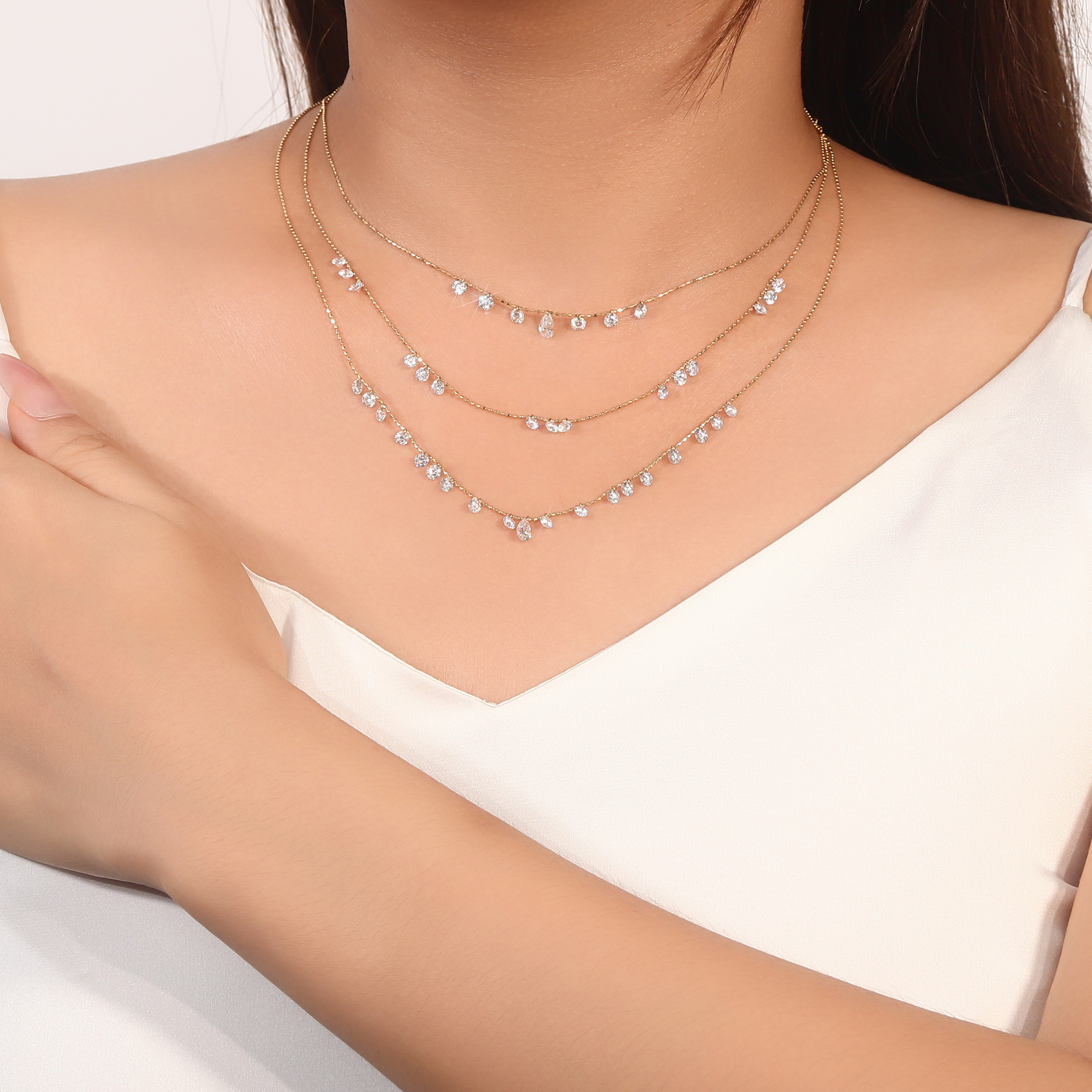 18K Gold Lab-Created Diamond Necklace