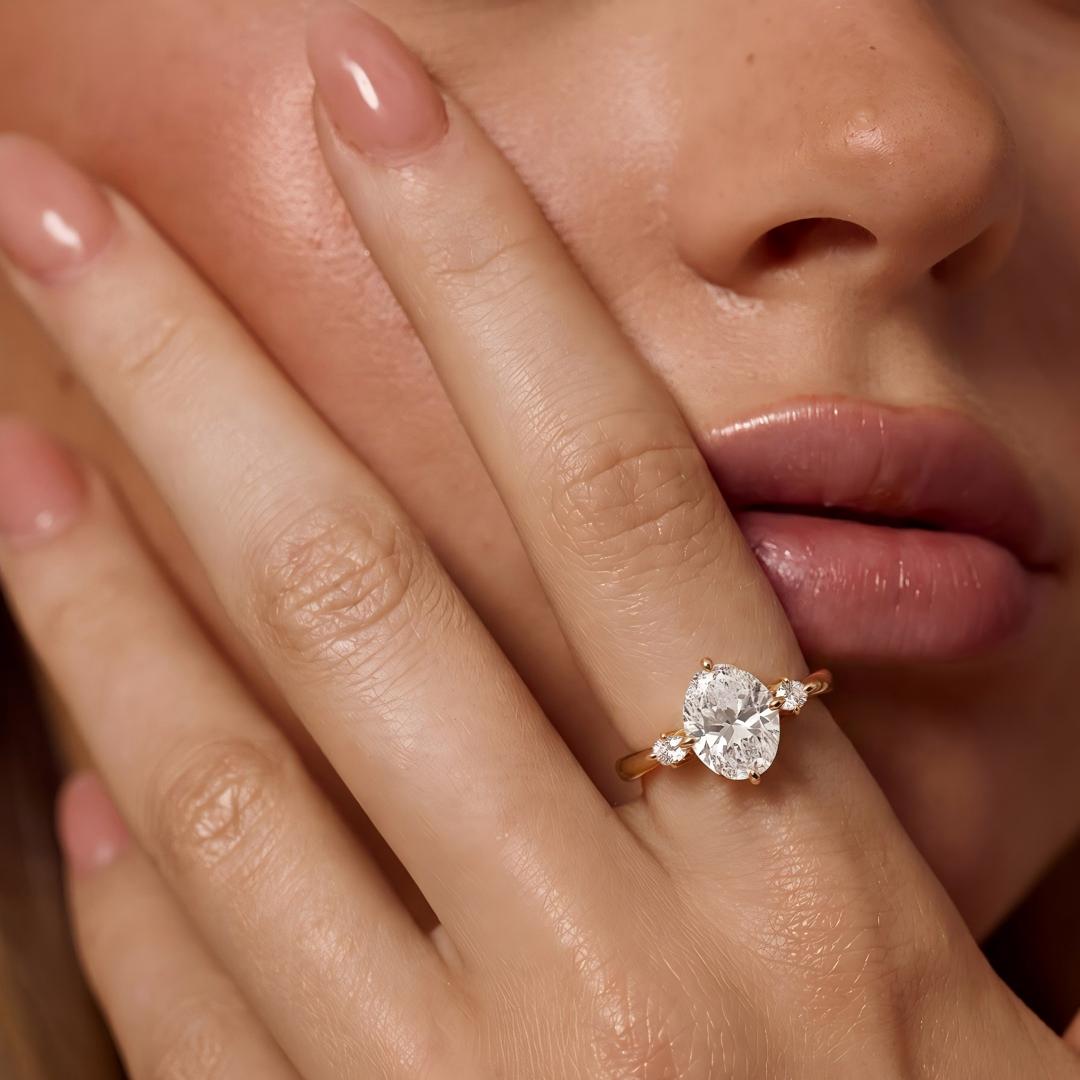 Zenith Three-Stone Moissanite Ring