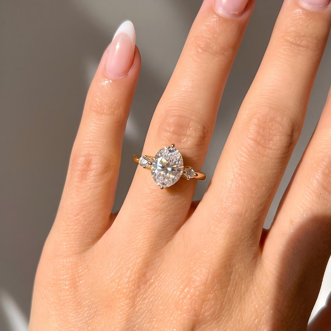 Zenith Three-Stone Moissanite Ring