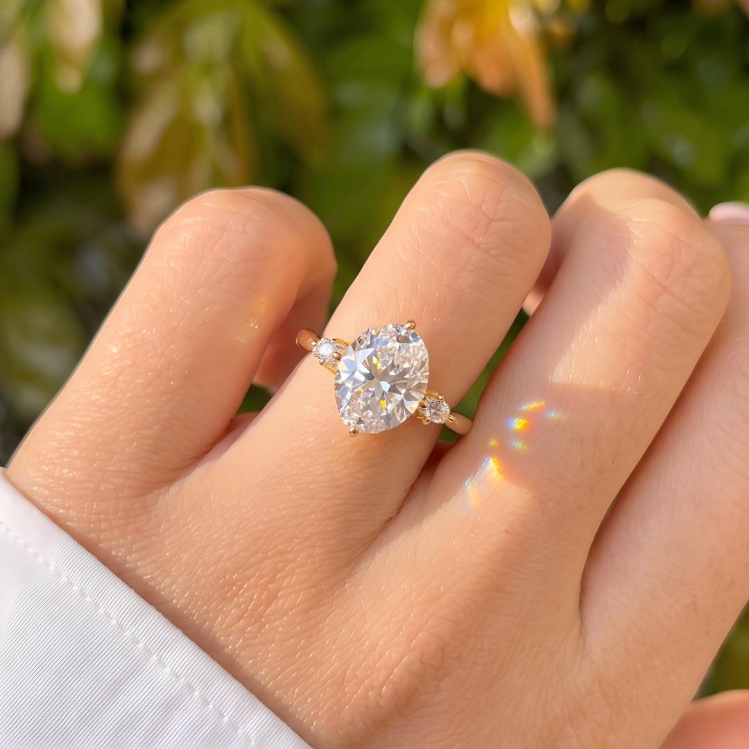 Zenith Three-Stone Moissanite Ring