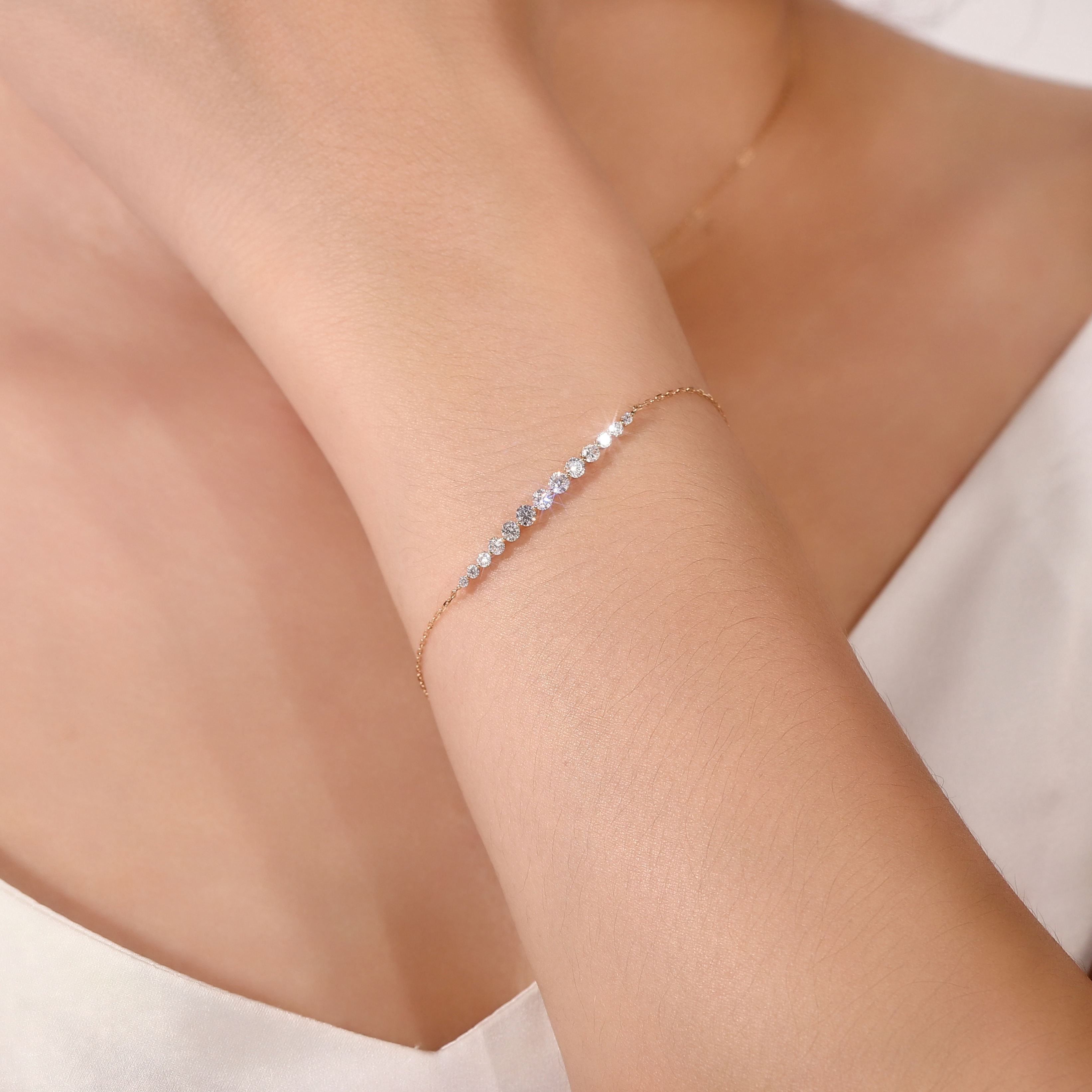 18K Gold Lab-Created Diamond Bracelet
