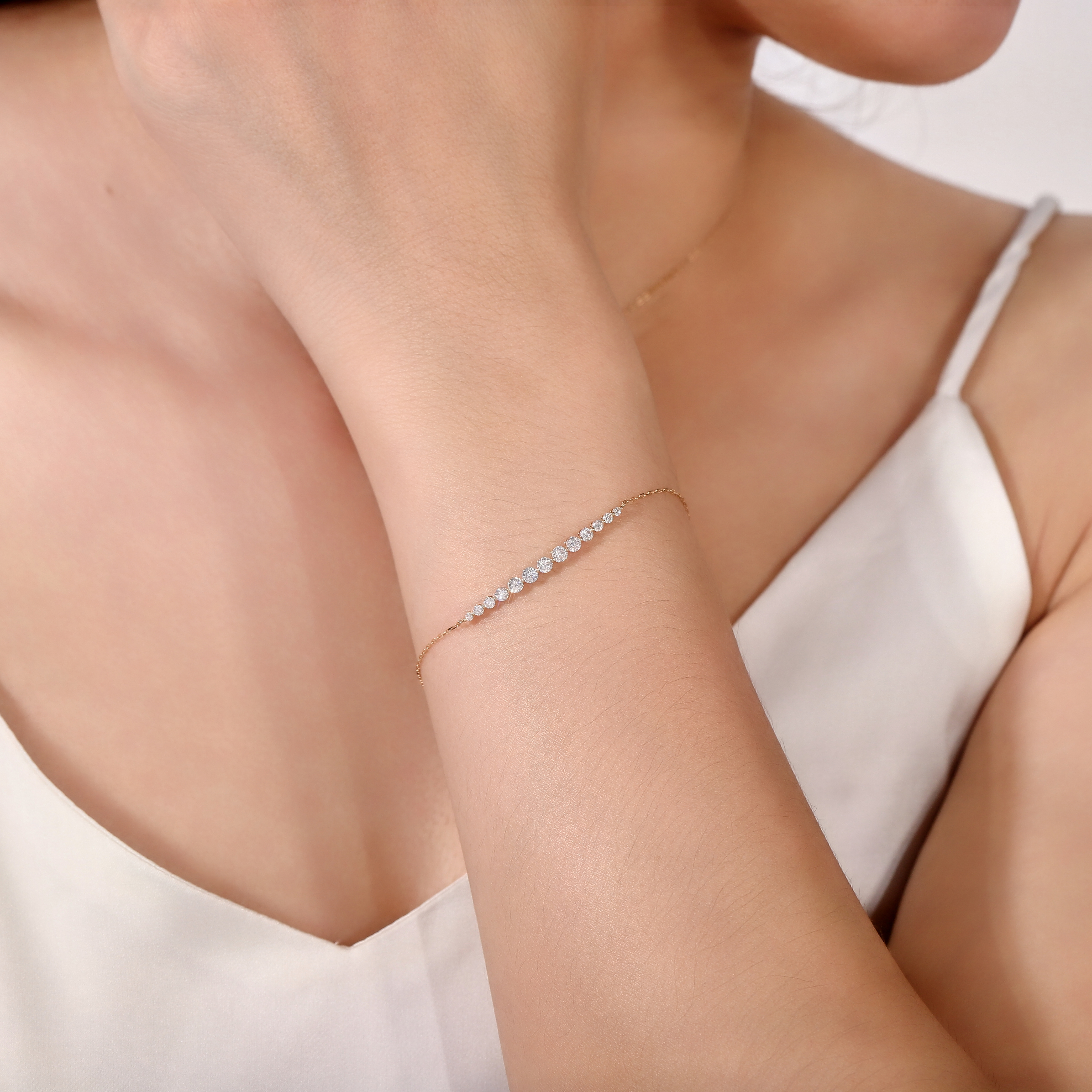 18K Gold Lab-Created Diamond Bracelet