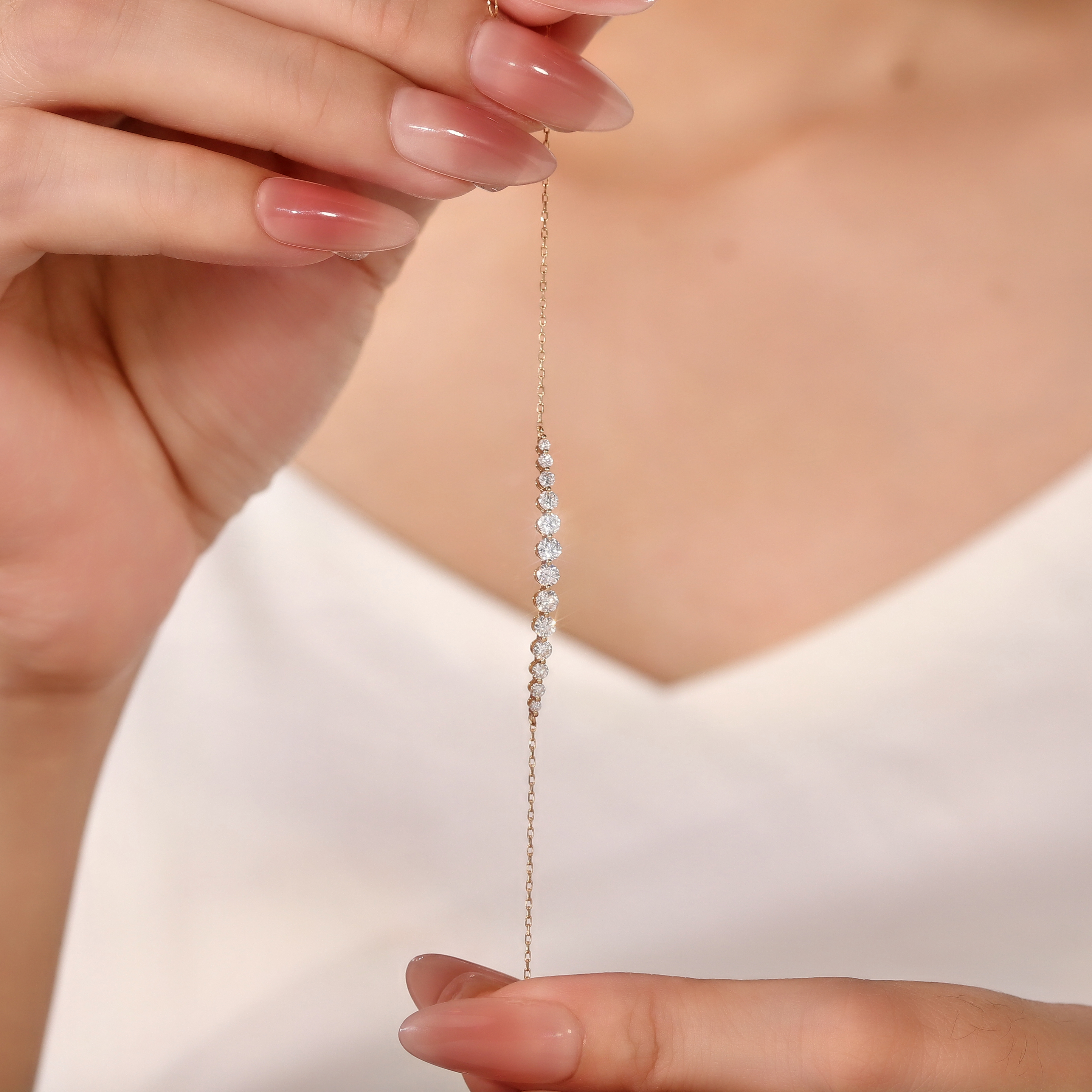 18K Gold Lab-Created Diamond Bracelet