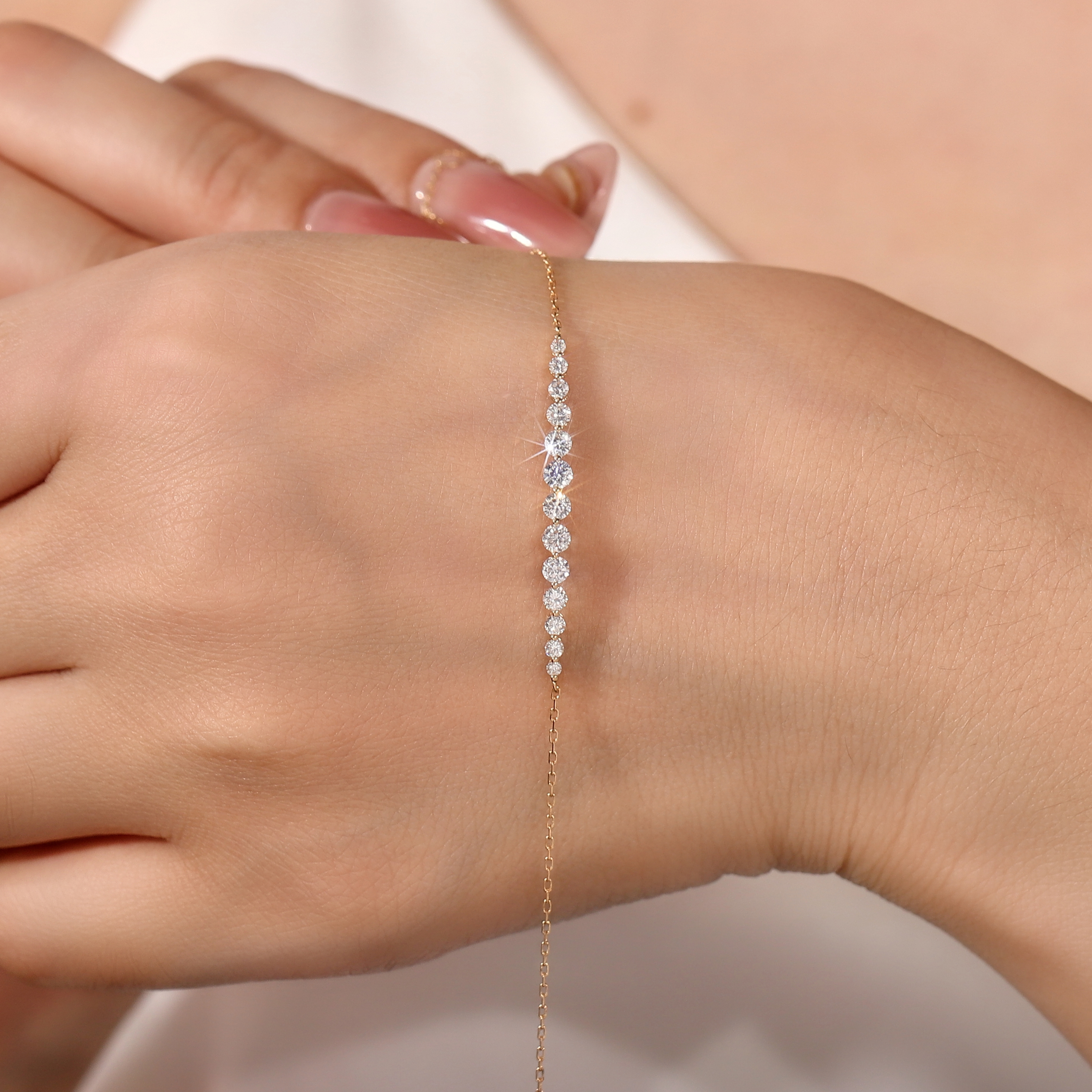 18K Gold Lab-Created Diamond Bracelet