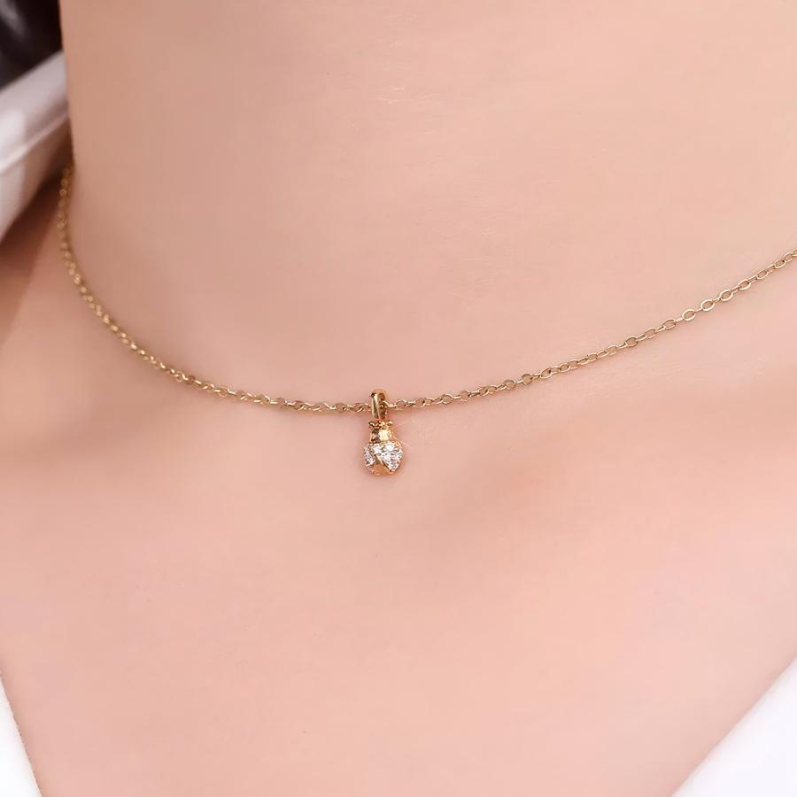 18K Gold Miraculous Ladybug Lab-Created Diamond Pendant