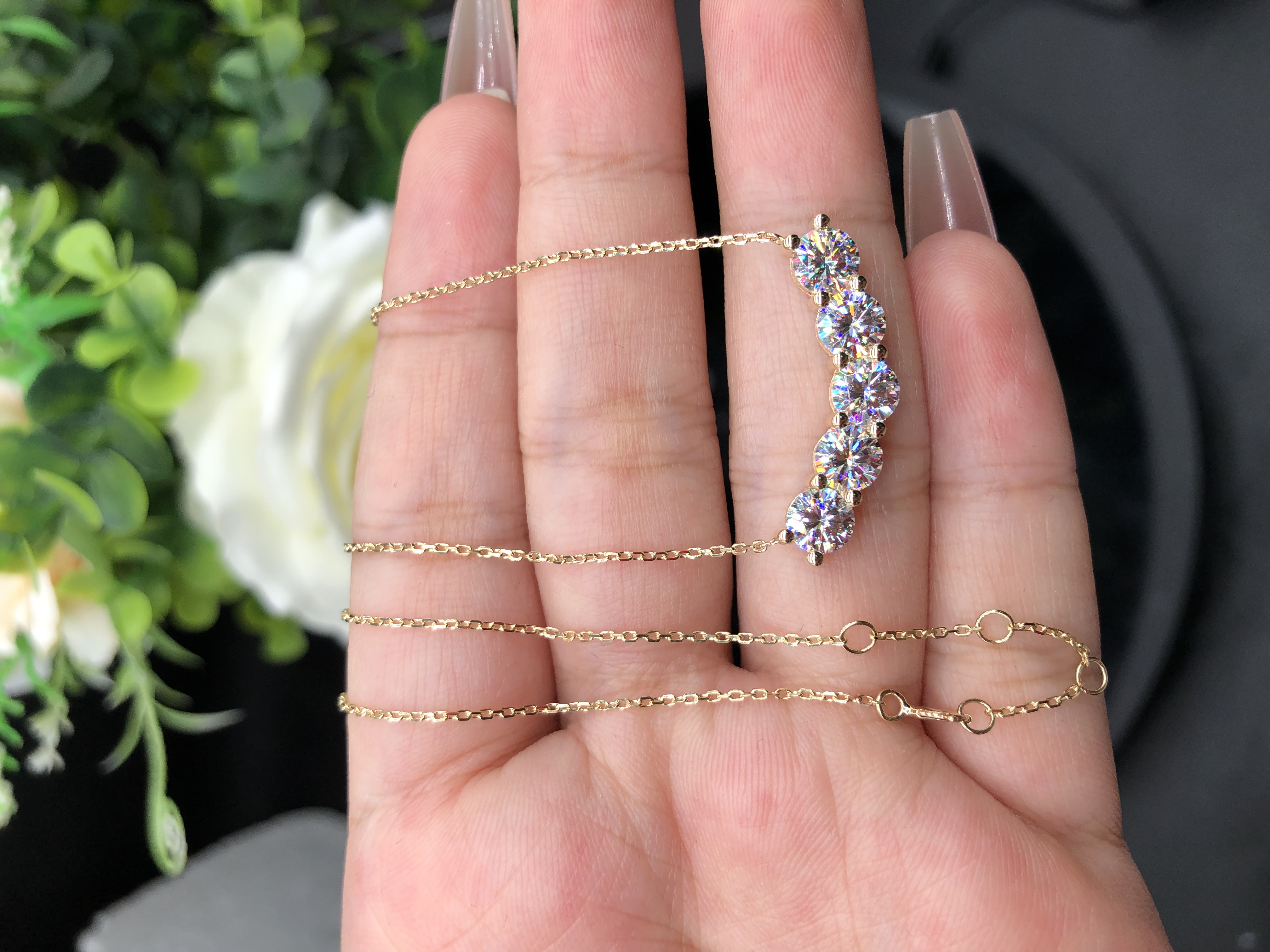 5-Stones Moissanite Pendant (2.5 ct. tw)-VOOGME