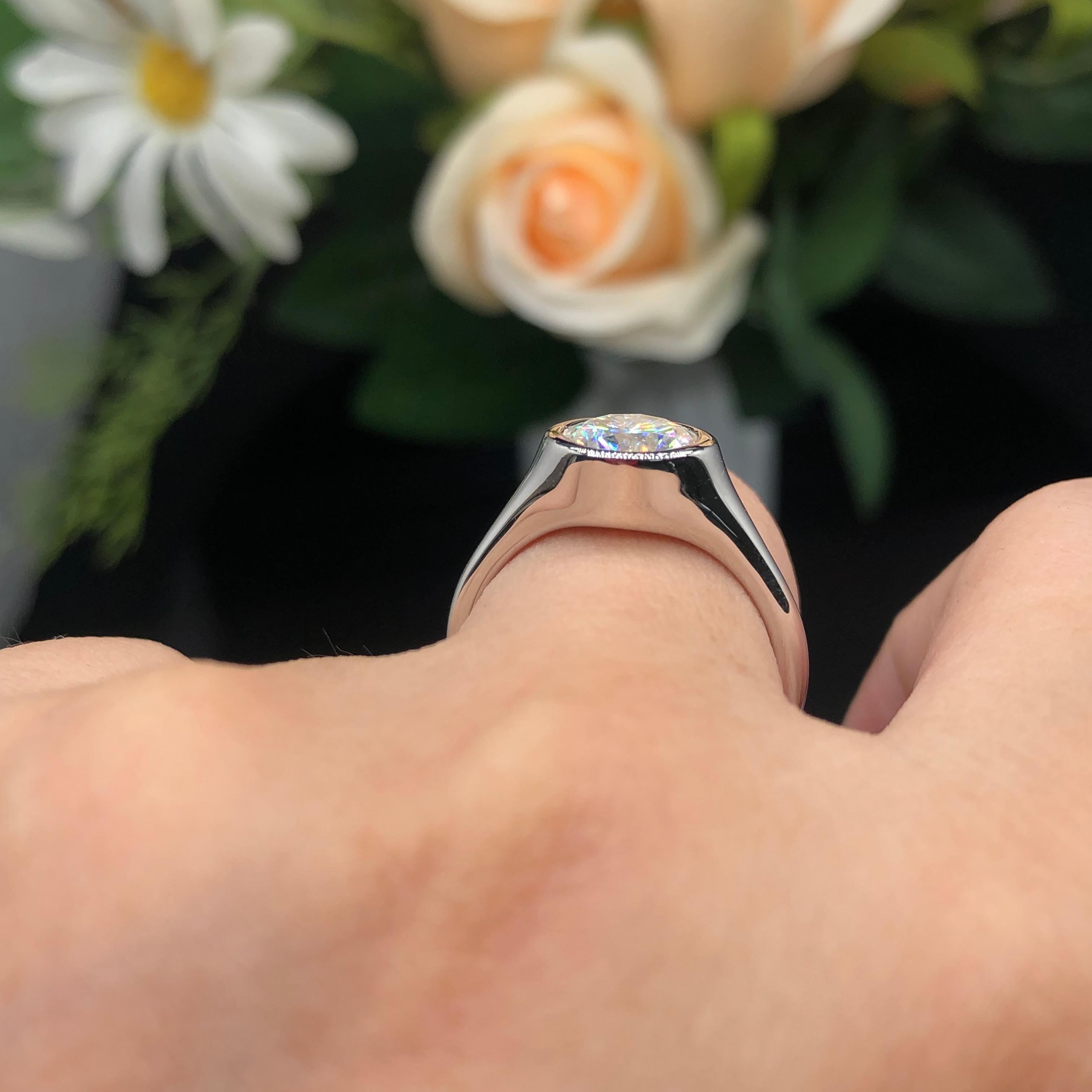 Honora Bezel Moissanite Engagement Ring 2.0ct-VOOGME