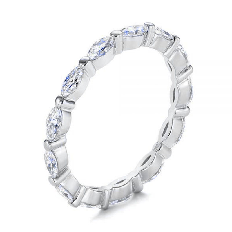 Eternity Marquise Moissanite Wedding Band-VOOGME