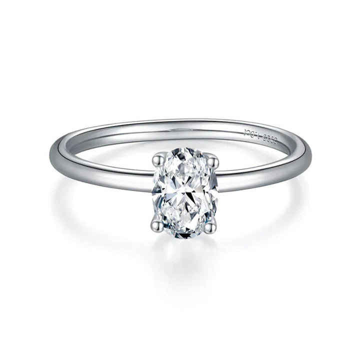 Solitaire Oval Shape Moissanite Engagement Ring-VOOGME