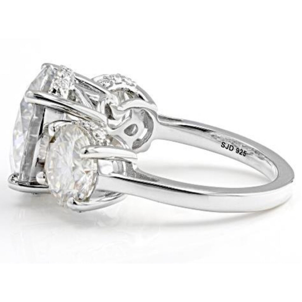 Three-Stone Cocktail Moissanite Engagement Ring (11.0 ct. tw)-VOOGME