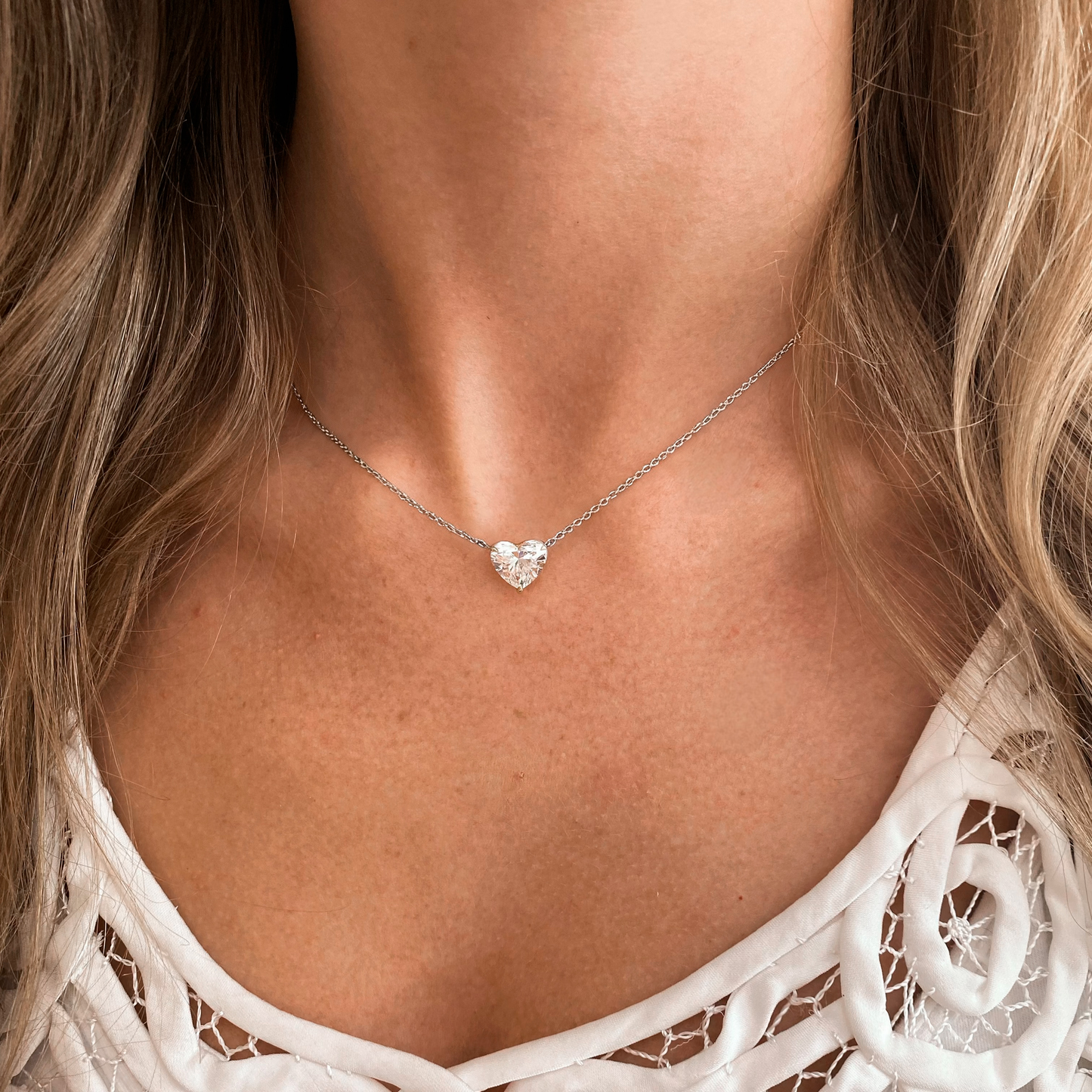 Solitaire Heart Moissanite Necklace