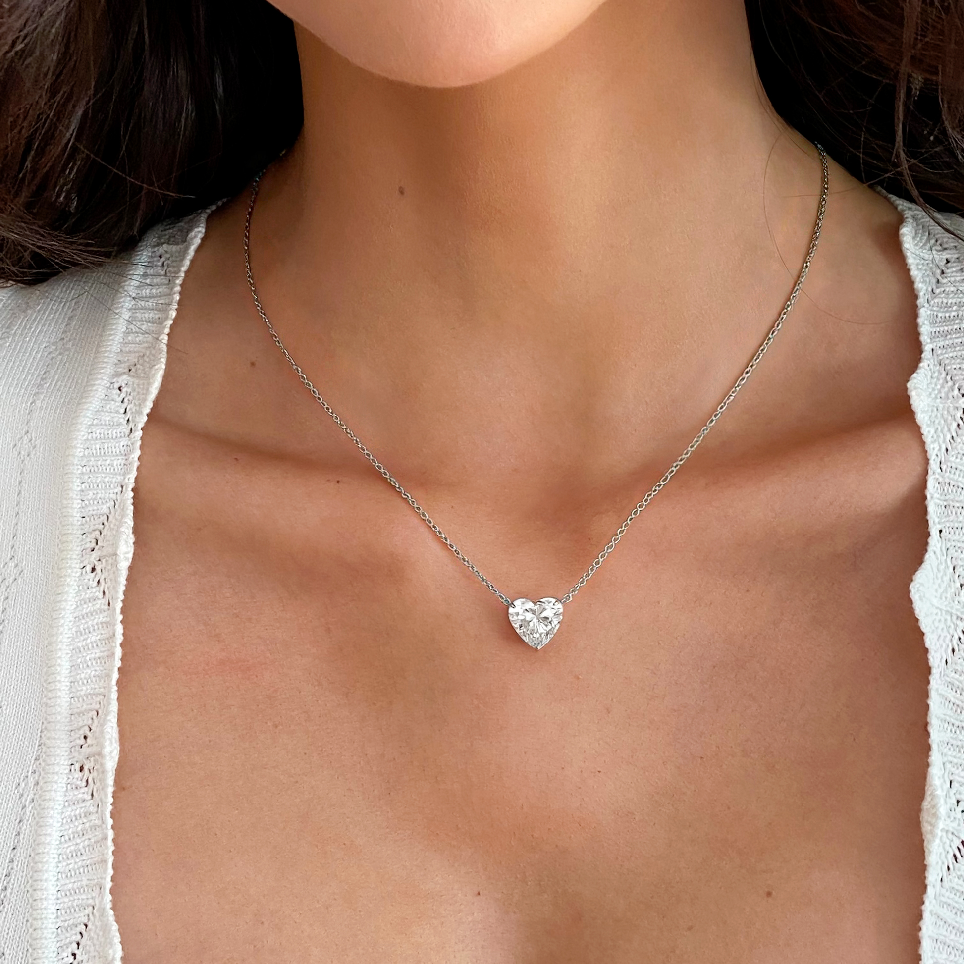 Solitaire Heart Moissanite Necklace