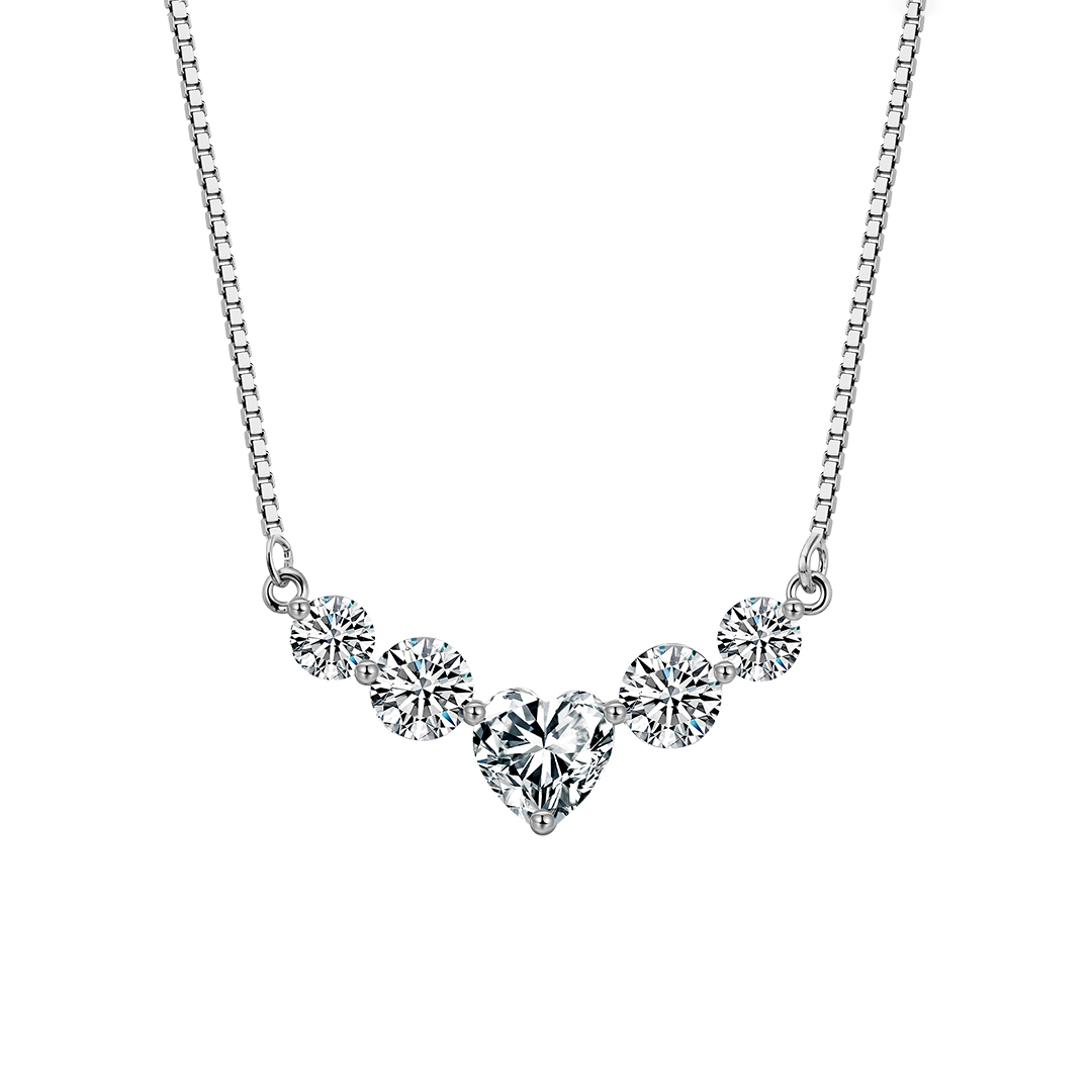 Smile Heart Moissanite Necklace