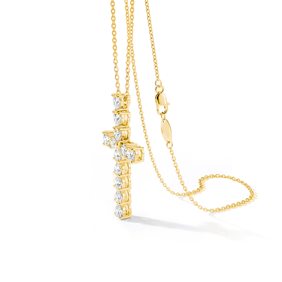 Cross Heart Moissanite Necklace