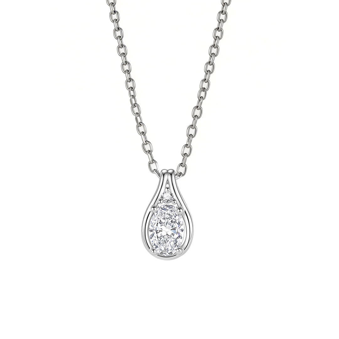 Morning Dew Oval Moissanite Necklace