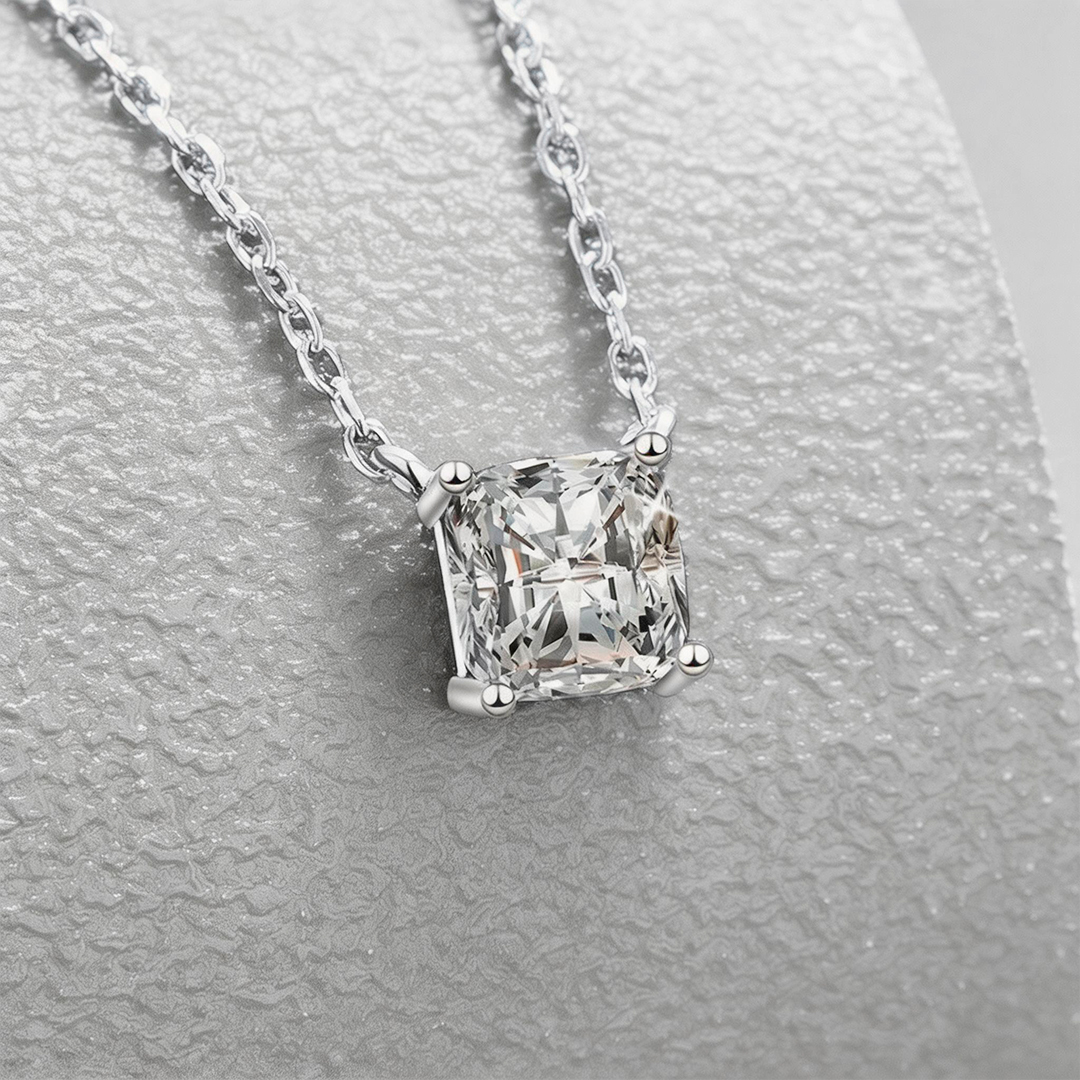 Classic Princess Moissanite Necklace