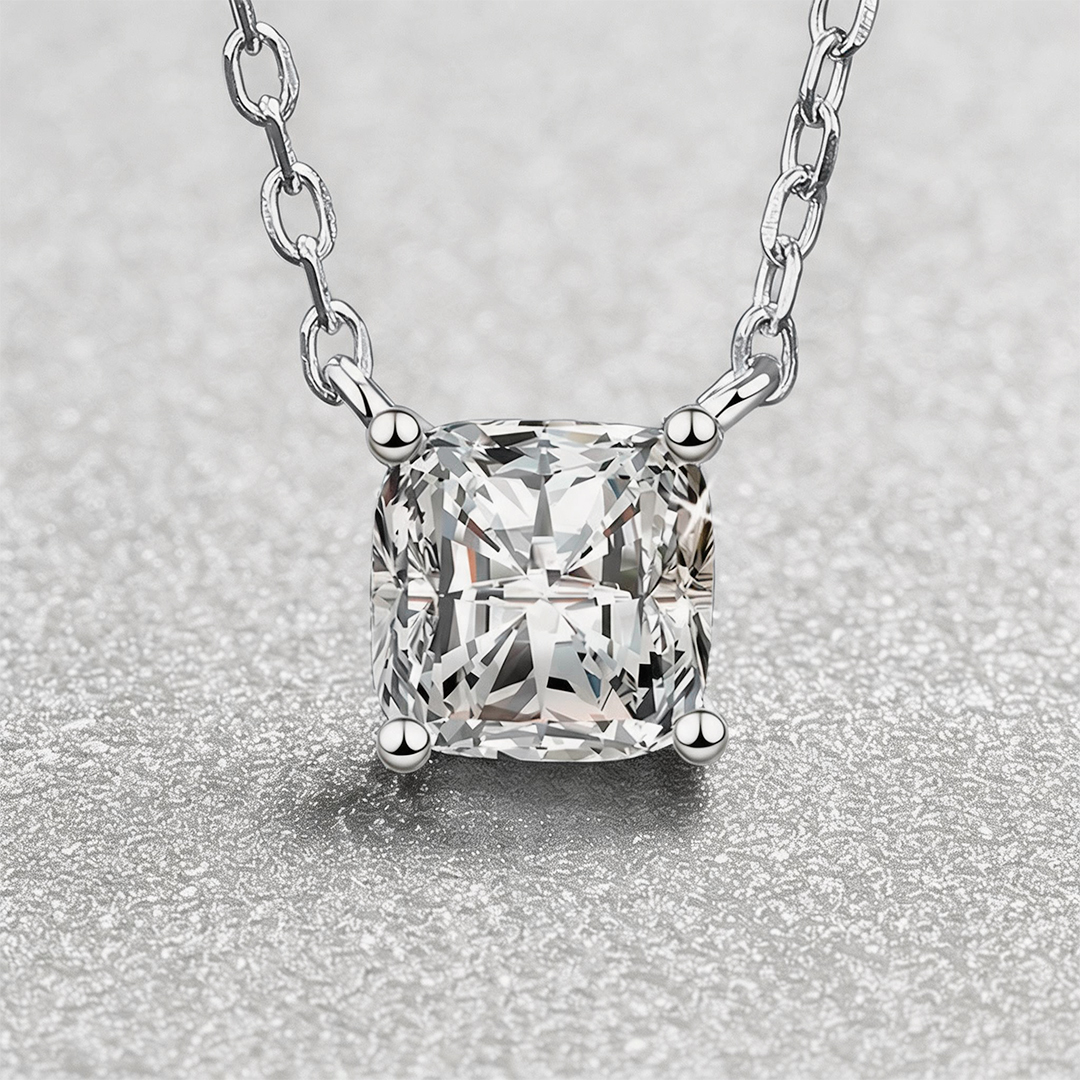 Classic Princess Moissanite Necklace