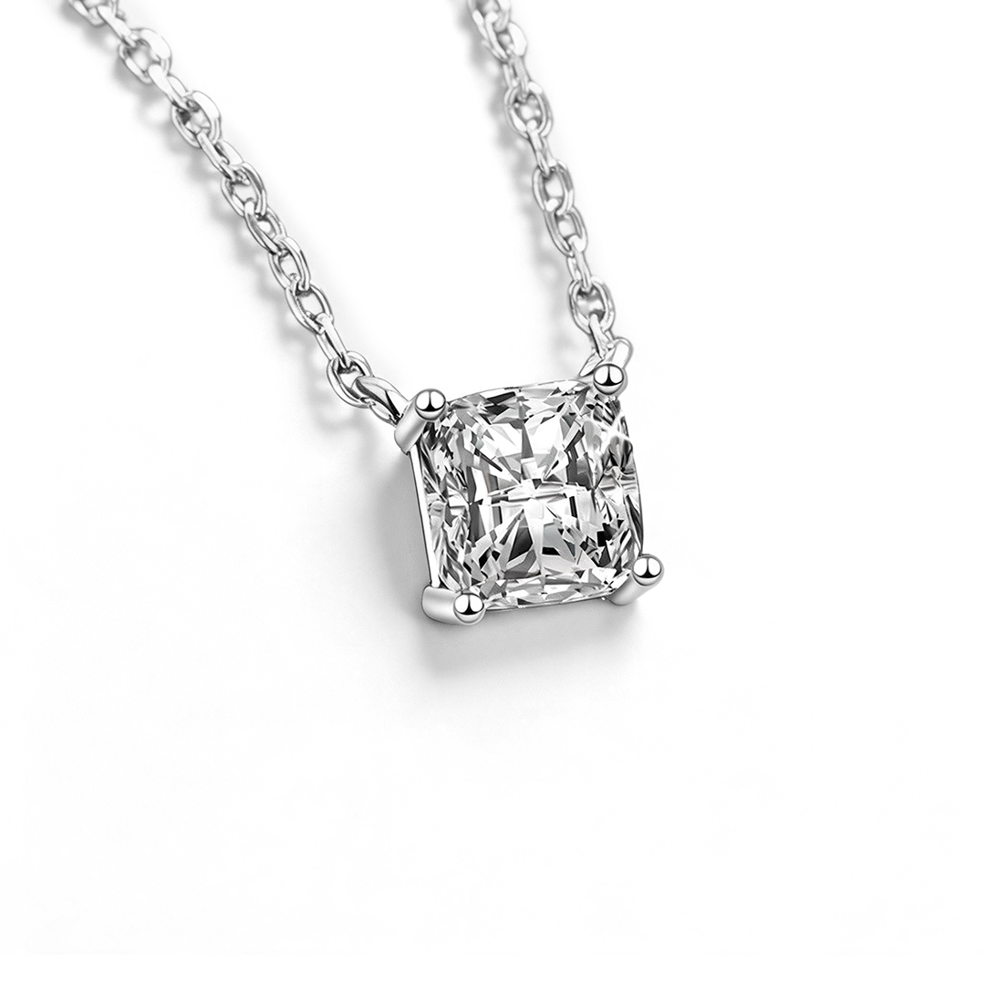 Classic Princess Moissanite Necklace