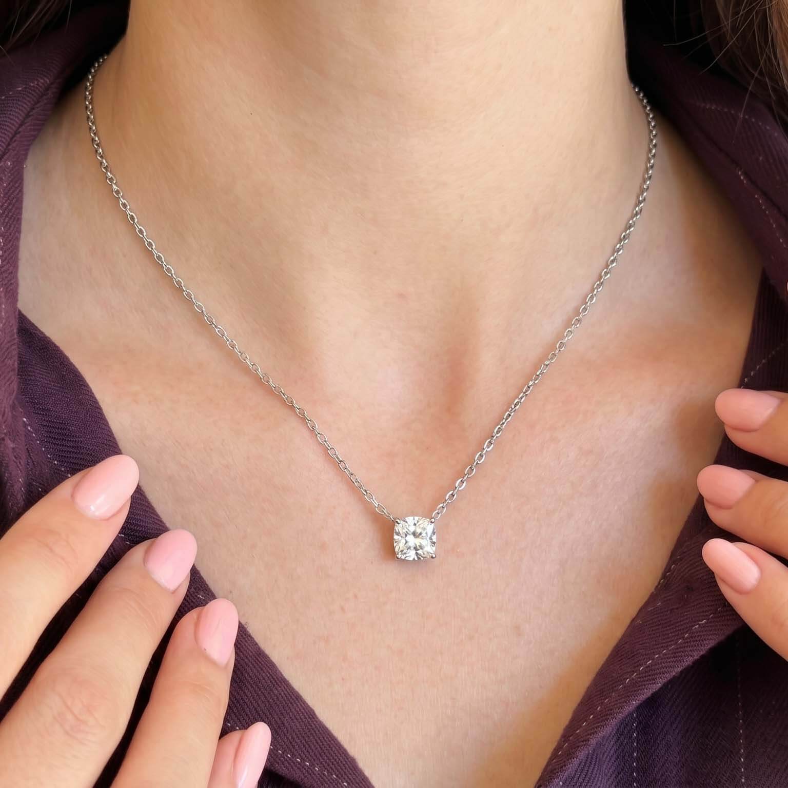 Classic Princess Moissanite Necklace