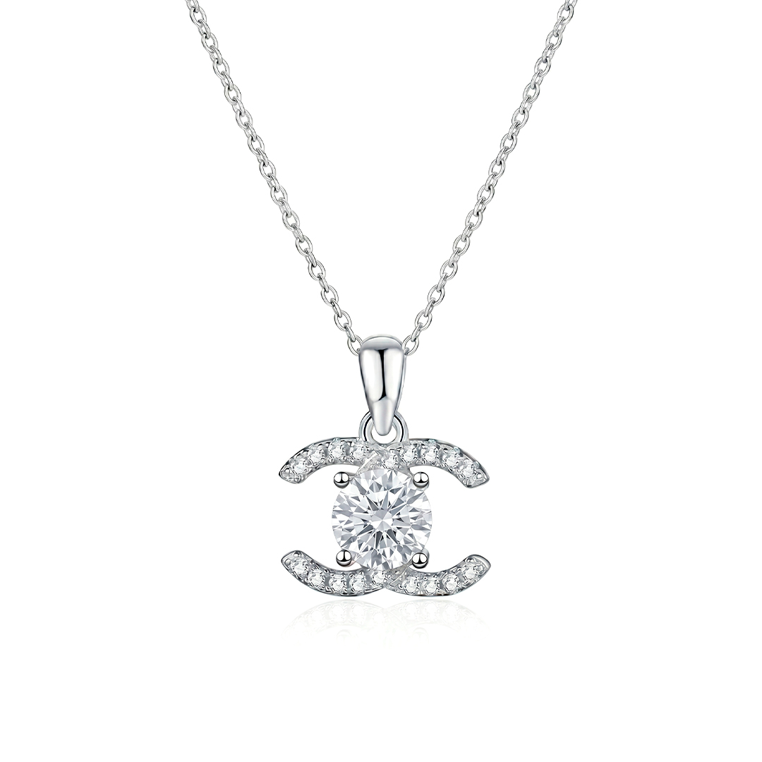 Double C Moissanite Necklace