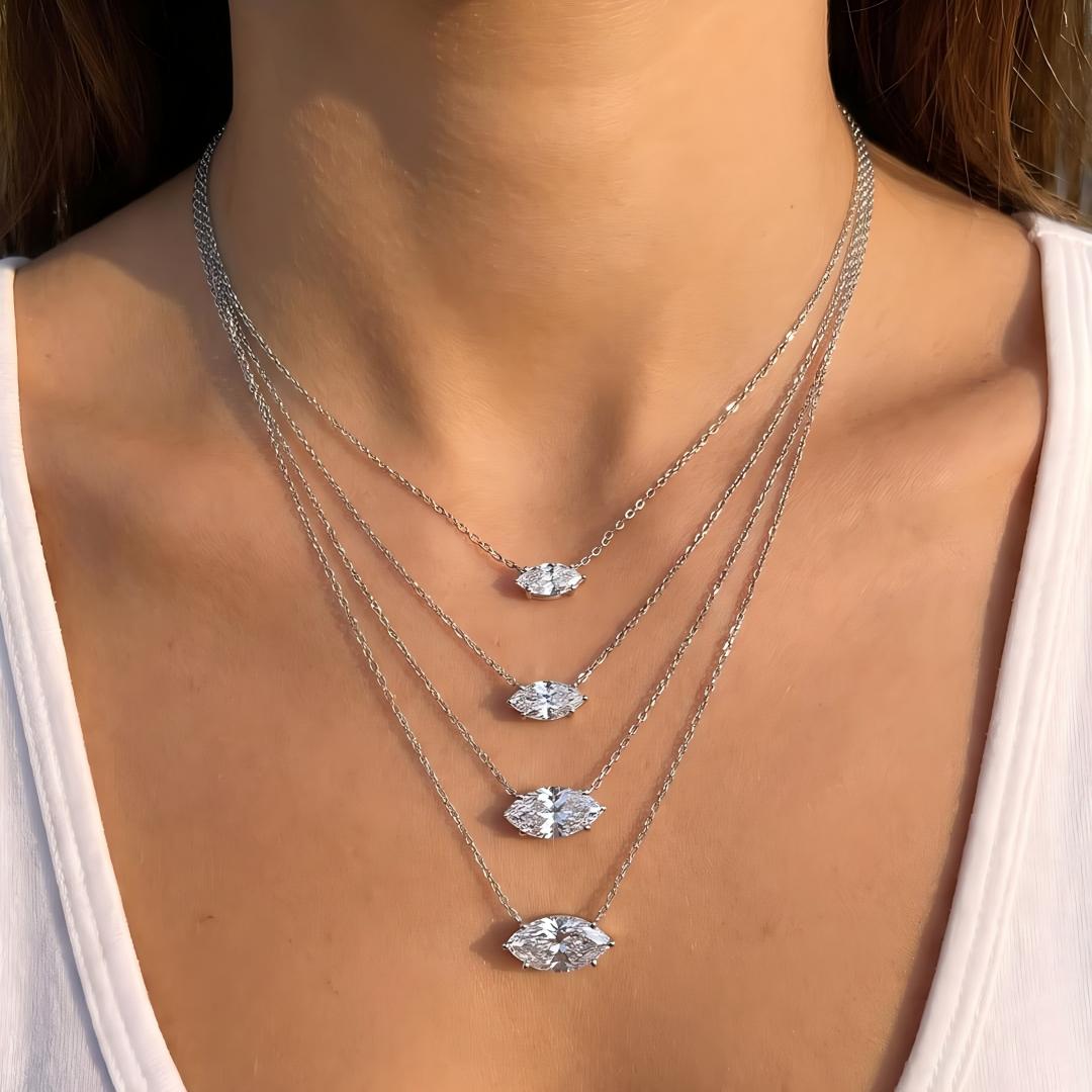 Marquise's Kiss Moissanite Necklace