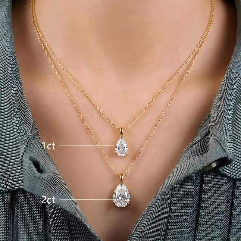 Pear Cut Moissanite Necklace