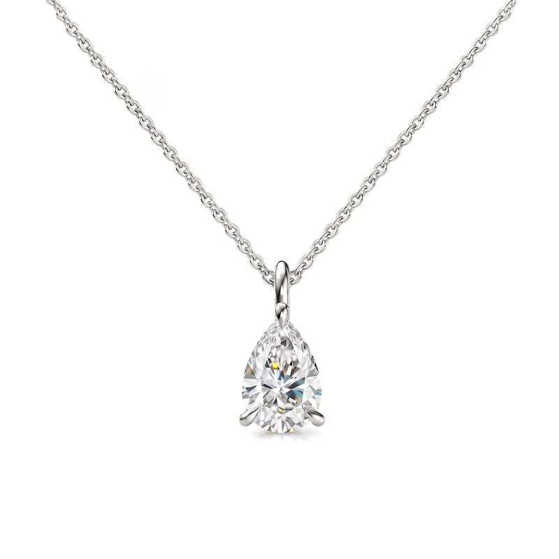 Pear Cut Moissanite Necklace
