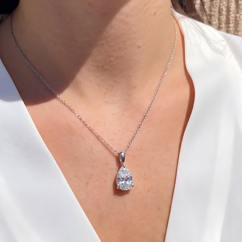 Pear Cut Moissanite Necklace