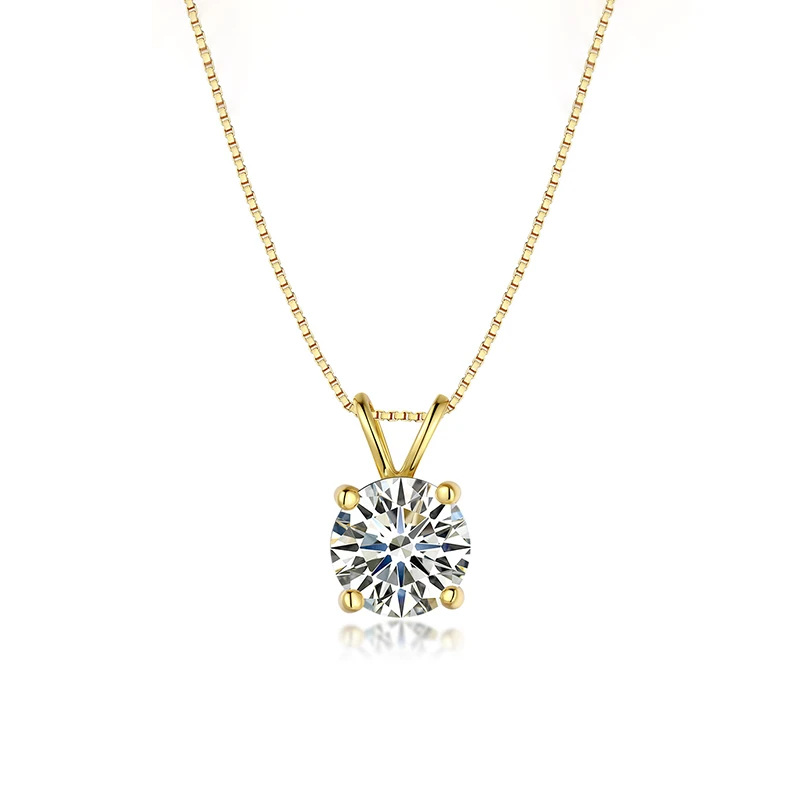 Four-Prong Box Chain Moissanite Necklace