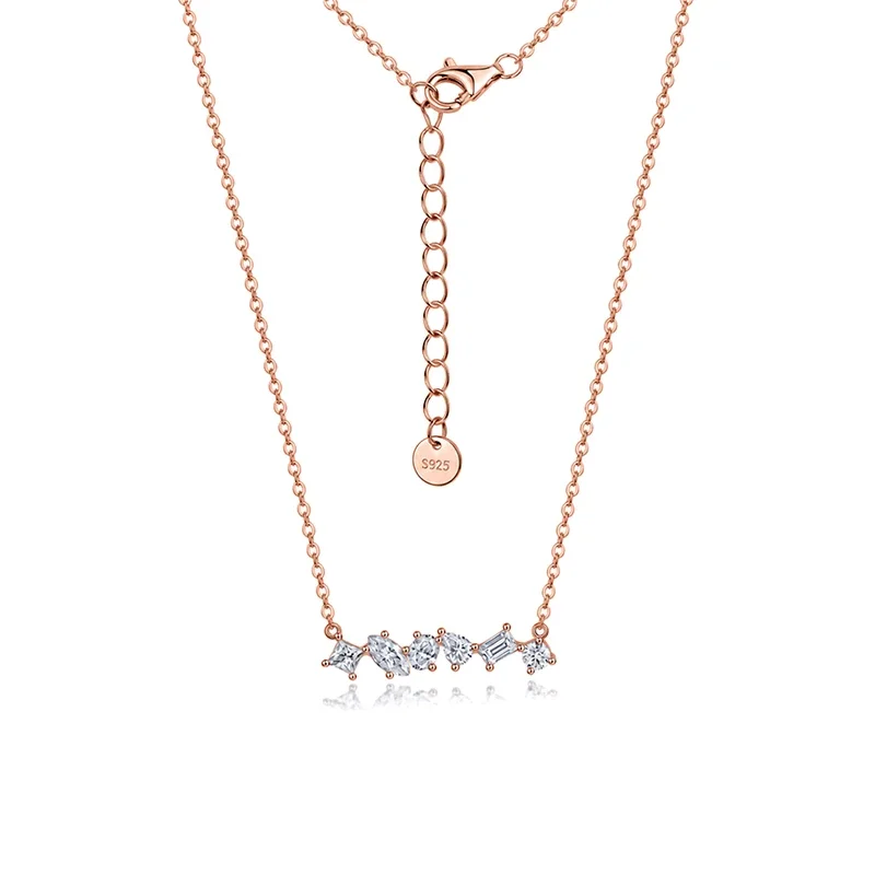 Six-Shape Fancy Moissanite Necklace