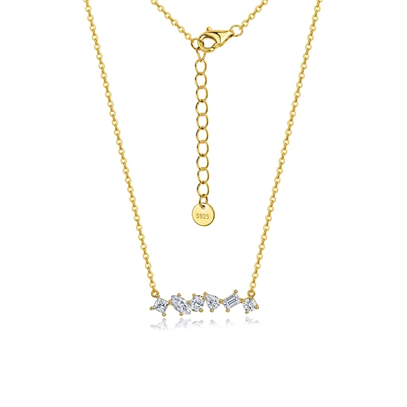 Six-Shape Fancy Moissanite Necklace