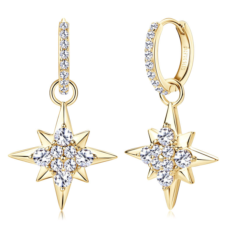 Nebula Octa Star Moissanite Earrings
