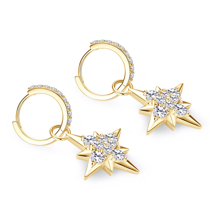 Nebula Octa Star Moissanite Earrings