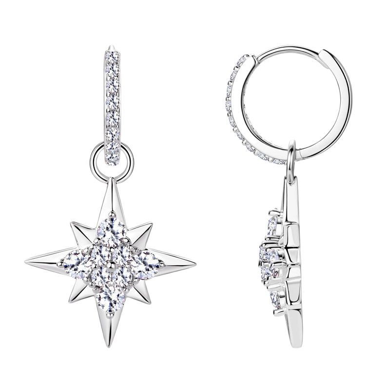 Nebula Octa Star Moissanite Earrings