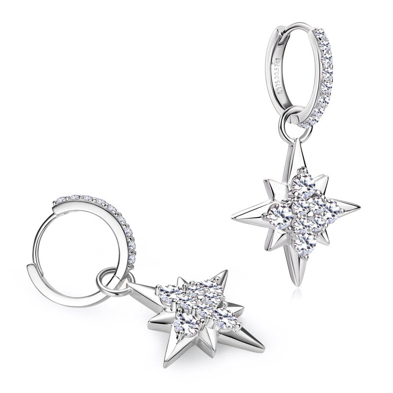 Nebula Octa Star Moissanite Earrings