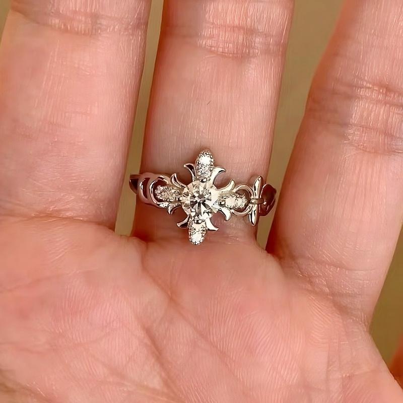 Luxury Cross Moissanite Ring