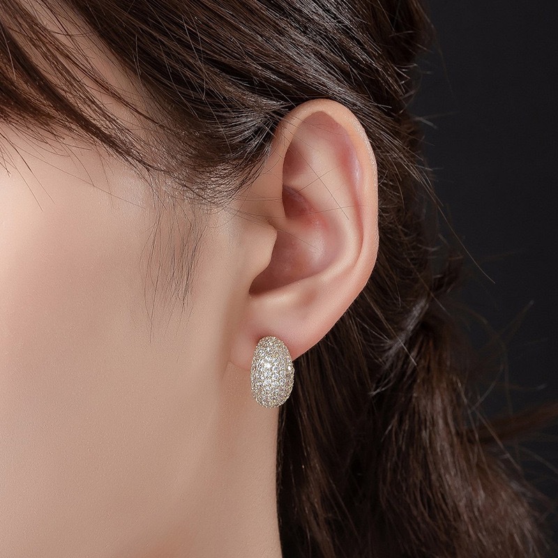 Dome Pave Hoop Earrings