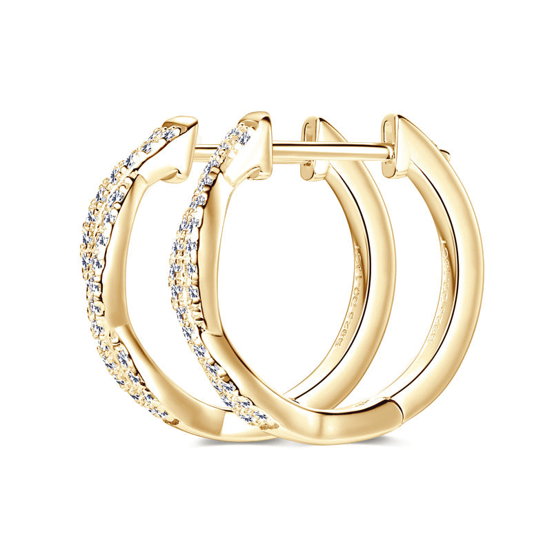 Twisted Moissanite Hoop Earrings-VOOGME