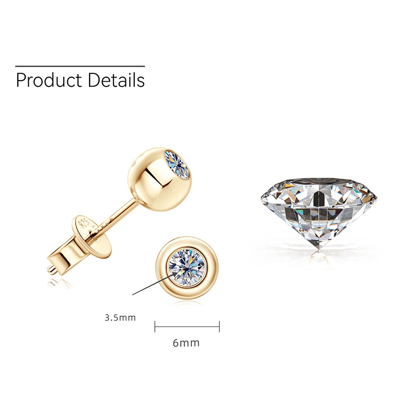 Elvira Small Bubble Moissanite Stud Earrings-VOOGME