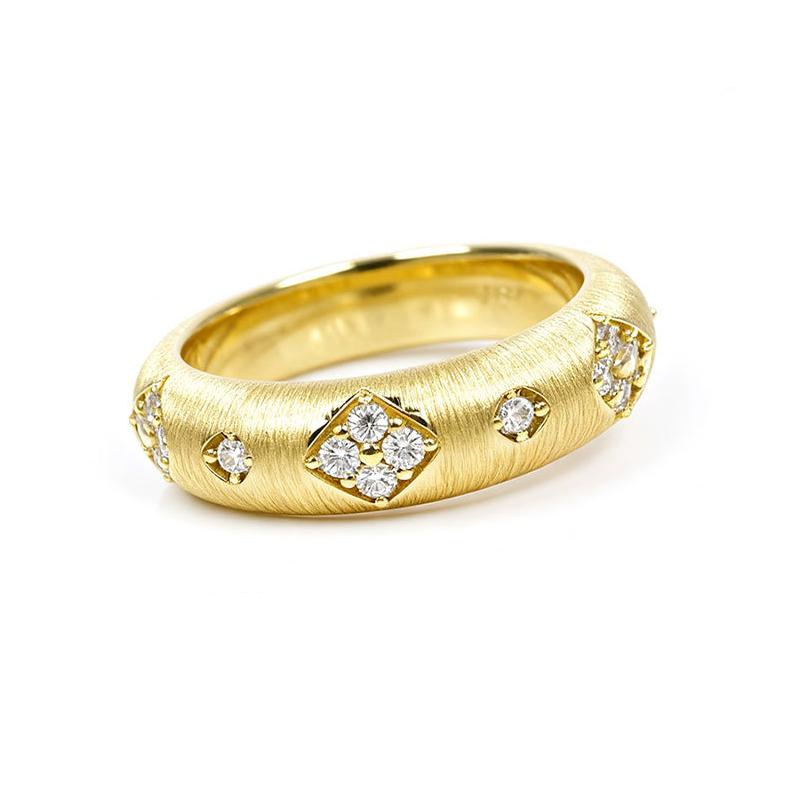 Nixie Brushed Finish Moissanite Ring