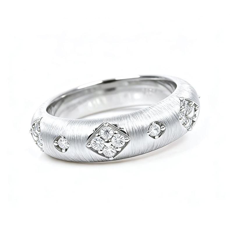Nixie Brushed Finish Moissanite Ring
